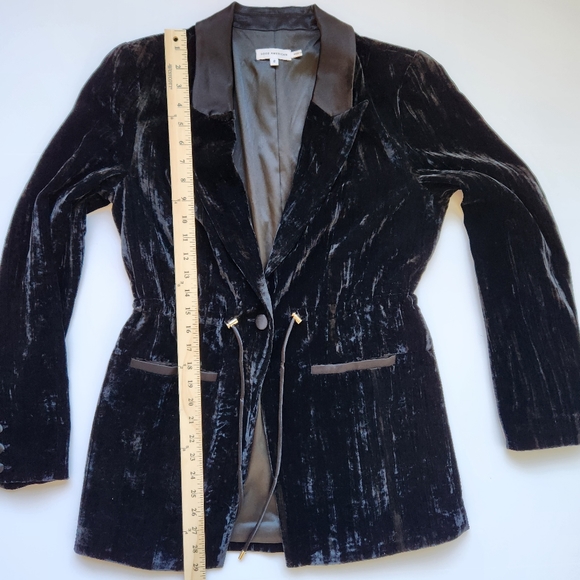 Good American Velvet Blazer Waist Drawcord Black Medium - Picture 13 of 16